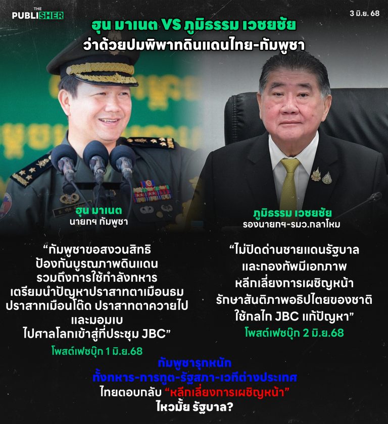 ฮุน มาเนต VS ภูมิธรรม เวชยชัย ว่าด้วยปมพิพาทดินแดนไทย-กัมพูชา